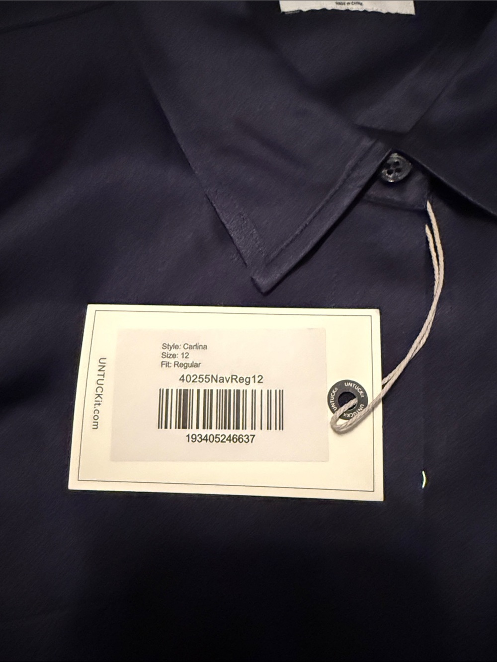 Untuckit Women’s Navy 100% Polyester Button-Up Blouse, NWT - Picture 3 of 5